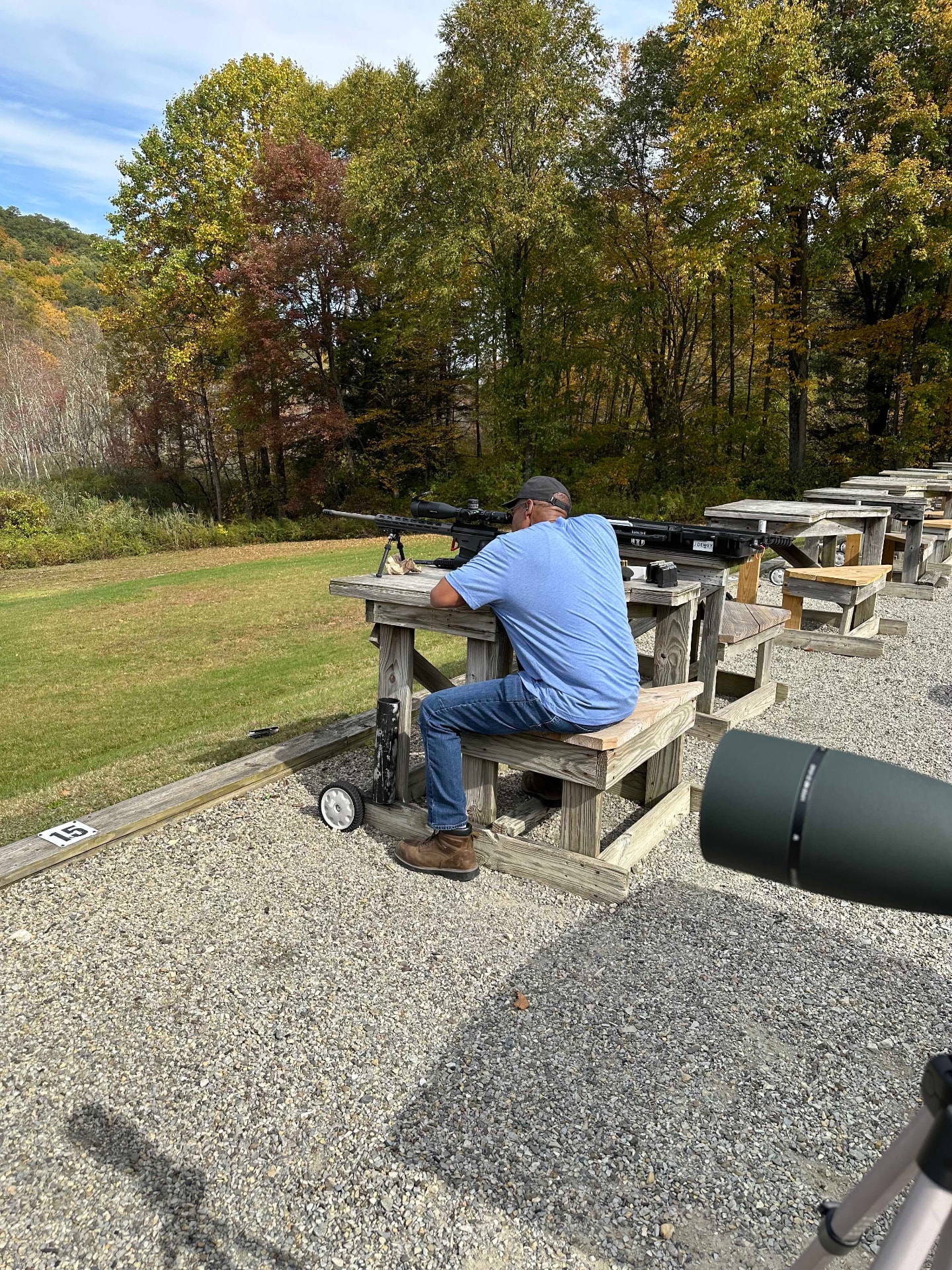 Bill Harris shooting a precision rifle on the 200-yard range at Cherry Ridge
